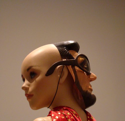 Two faces representing the double nature of hypocrisy